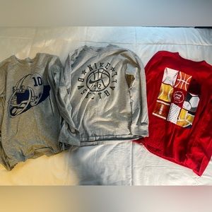 Gap and Nike Boys Basketball Football sports Cotton Long Sleeve Tee’s 3 in set